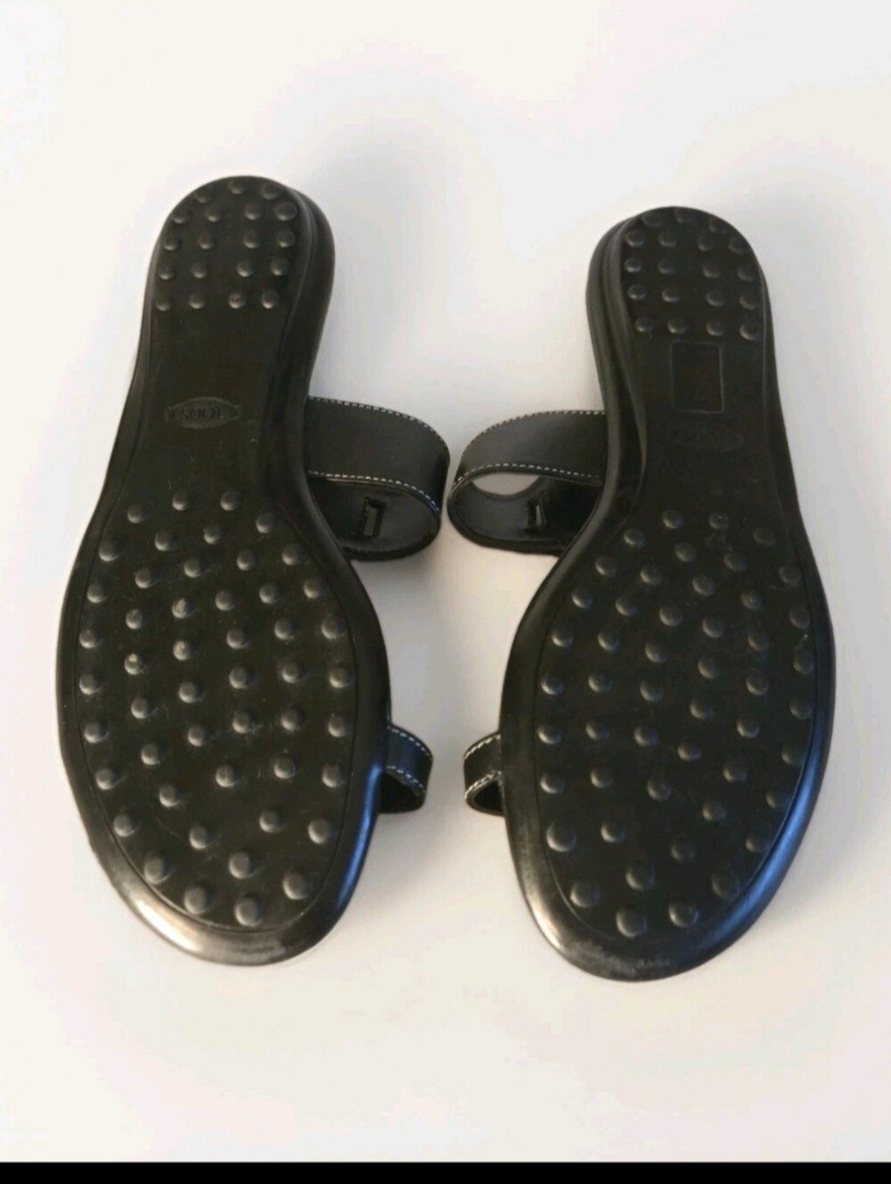 Tod's Black Leather Slide Sandals with Silver Buckle Accents Sz 41-EU - Picture 5 of 6